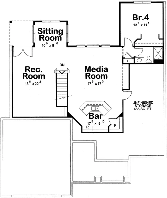 Basement Plan for House Plan #150281