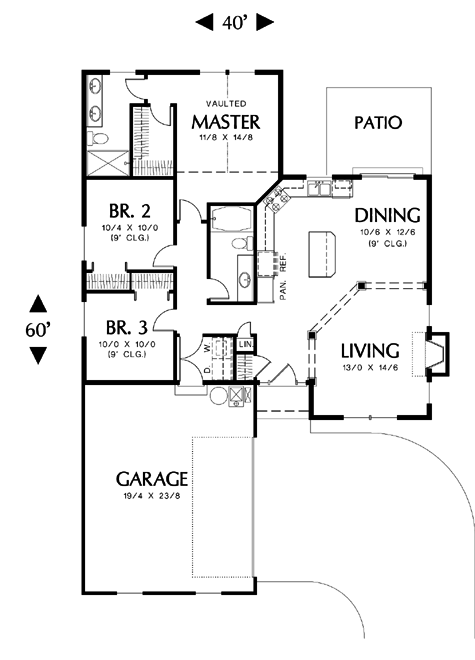 Main Floor Plan for House Plan #321114