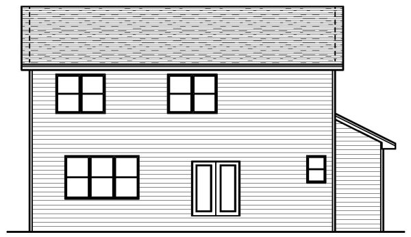 Rear Elevation for House Plan #280302