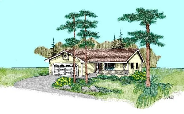 Full Rendering for House Plan #160440