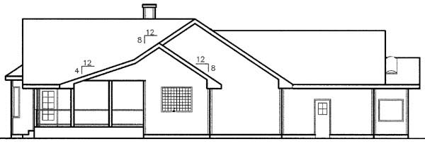 Rear Elevation for House Plan #169240