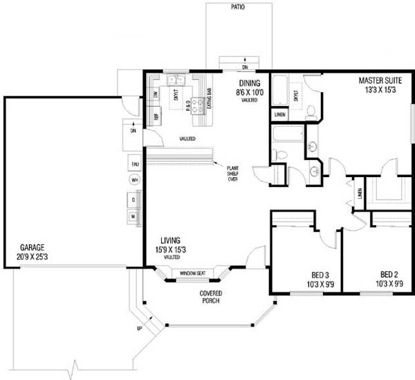 Main Floor Plan for House Plan #167240