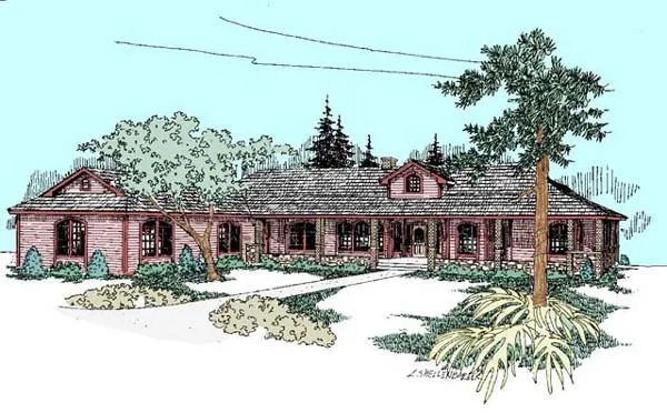 Full Rendering for House Plan #161240