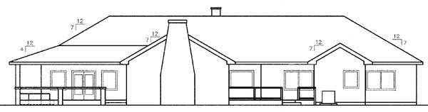 Rear Elevation for House Plan #161240