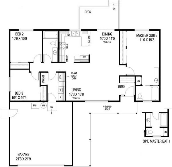 Main Floor Plan for House Plan #164140