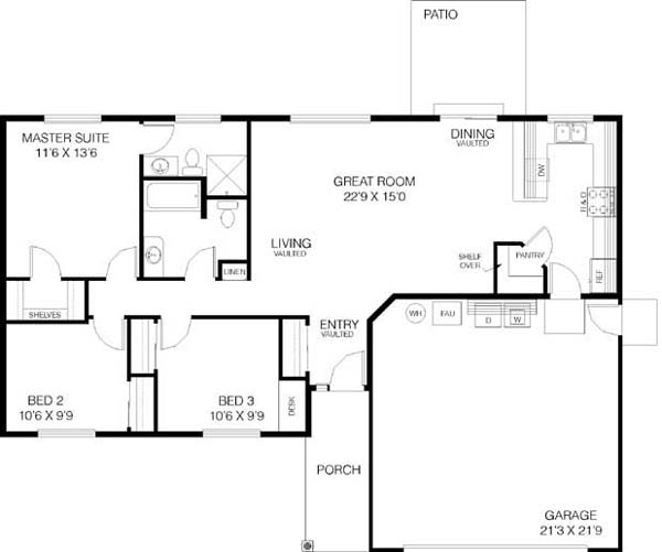 Main Floor Plan for House Plan #160140