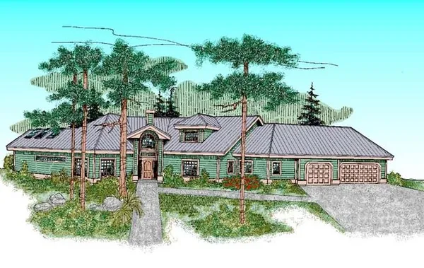 Full Rendering for House Plan #164040