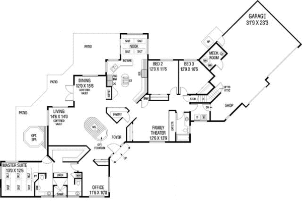 Main Floor Plan for House Plan #164040