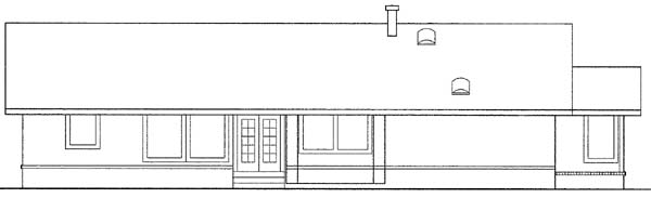 Rear Elevation for House Plan #162040