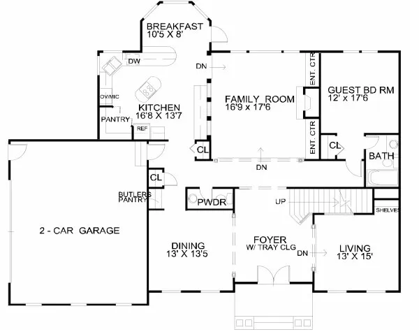 Main Floor Plan for House Plan #391200