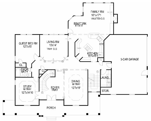 Main Floor Plan for House Plan #395600