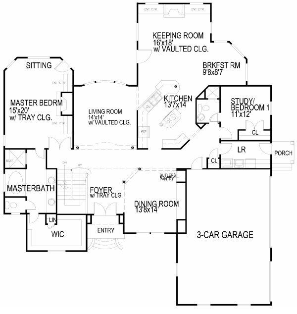 Main Floor Plan for House Plan #390400