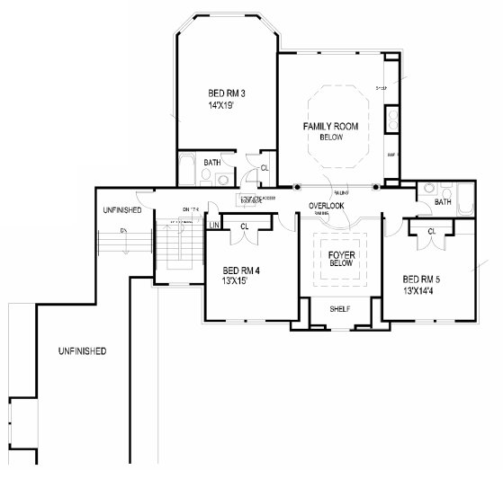 Second Floor Plan for House Plan #396620