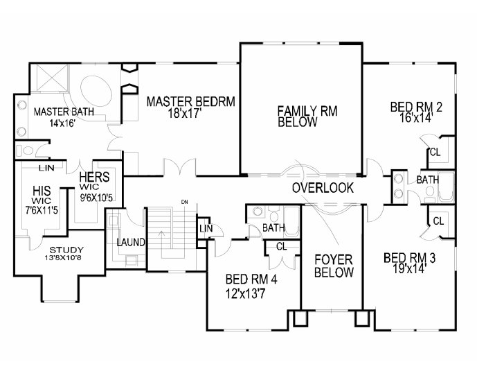 Second Floor Plan for House Plan #396020