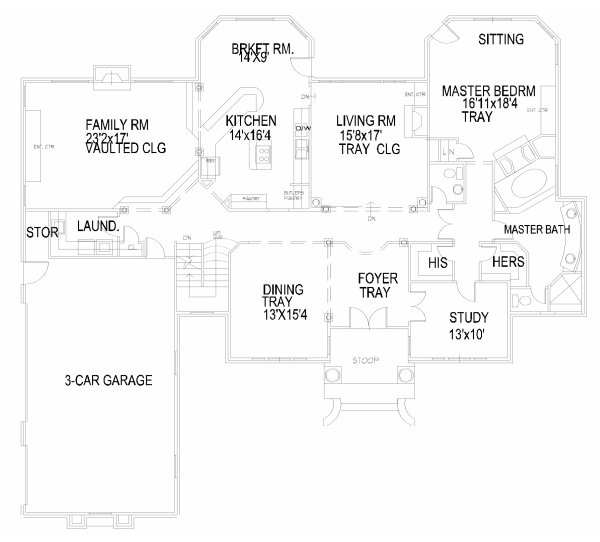 Main Floor Plan for House Plan #393700