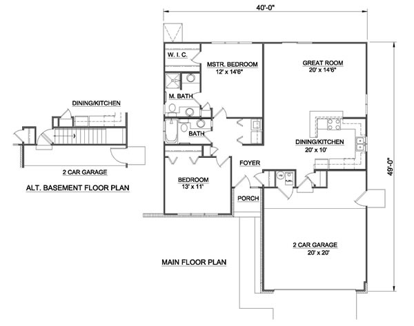 Main Floor Plan for House Plan #365001