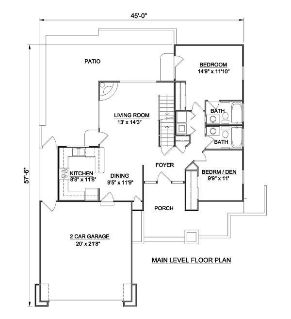 Main Floor Plan for House Plan #364089