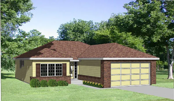 Full Rendering for House Plan #366001