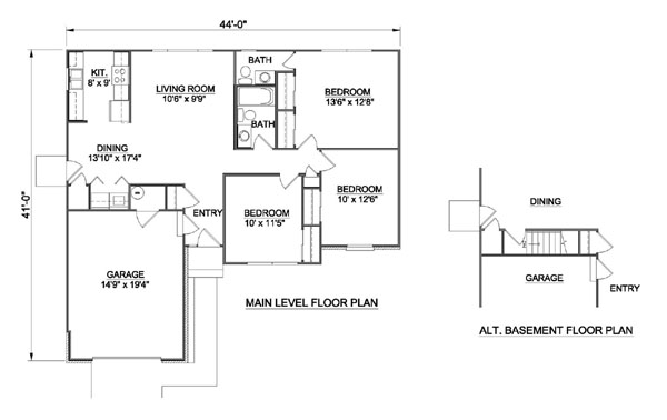 Main Floor Plan for House Plan #368129