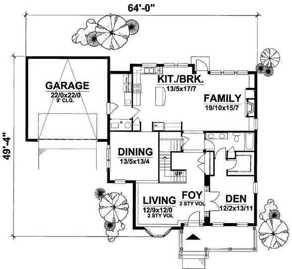 Main Floor Plan for House Plan #291101