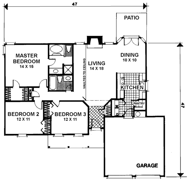 Main Floor Plan for House Plan #274031
