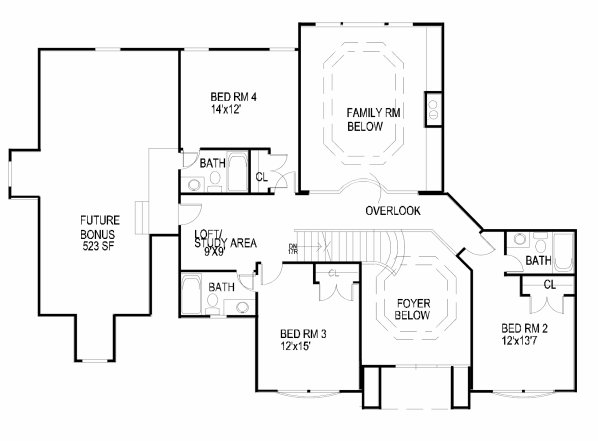 Second Floor Plan for House Plan #391220