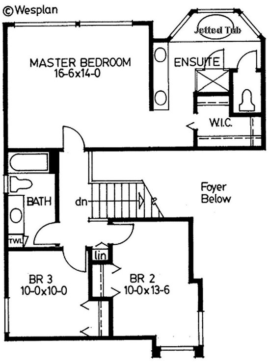 Second Floor Plan for House Plan #200957