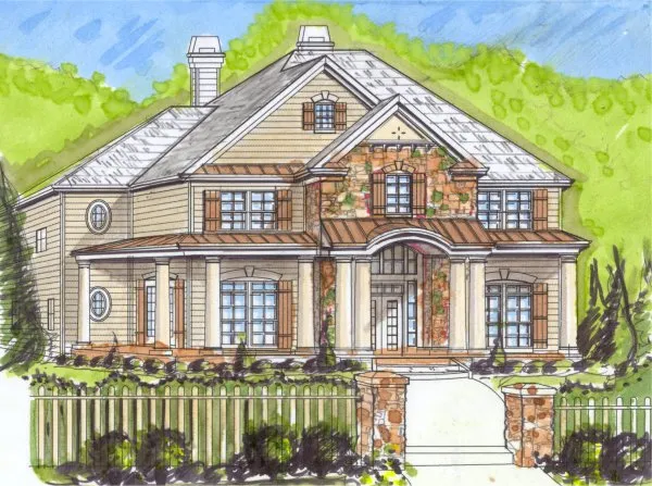 Full Rendering for House Plan #390020