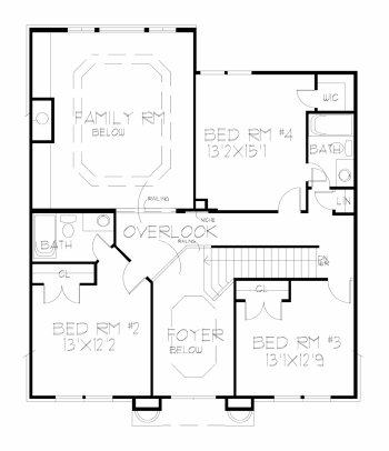 Second Floor Plan for House Plan #390220