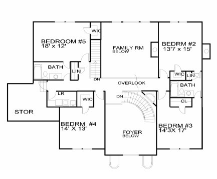 Second Floor Plan for House Plan #398500