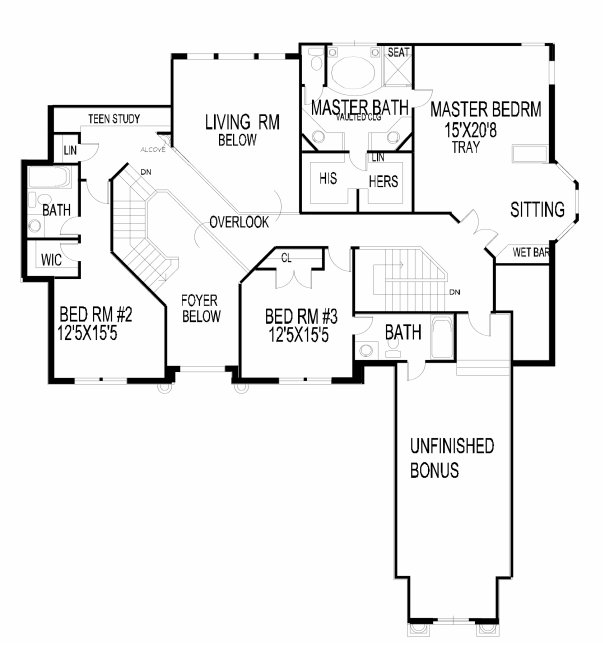 Second Floor Plan for House Plan #399200