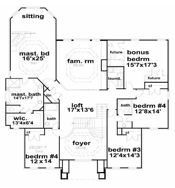 Second Floor Plan for House Plan #393430
