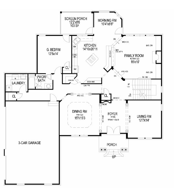 Main Floor Plan for House Plan #399110