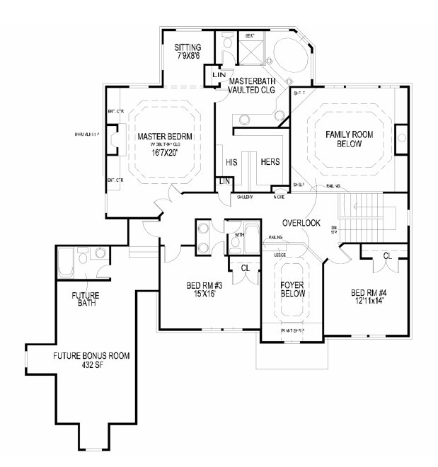 Second Floor Plan for House Plan #399110
