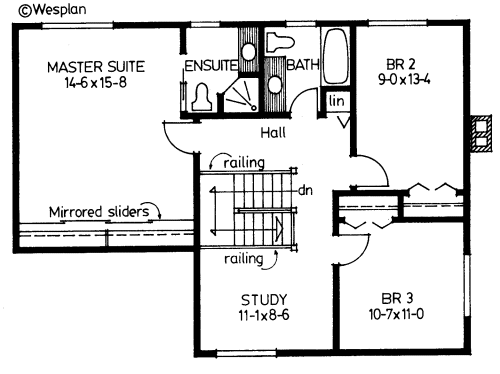 Second Floor Plan for House Plan #200959