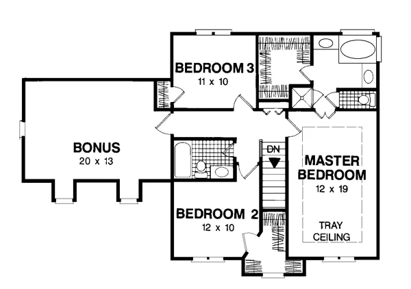 Second Floor Plan for House Plan #271161