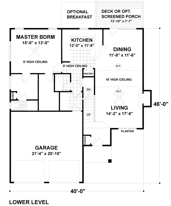 Main Floor Plan for House Plan #275161