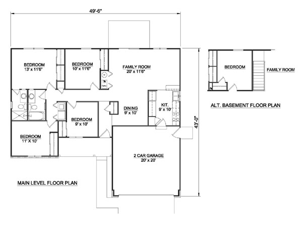 Main Floor Plan for House Plan #368101