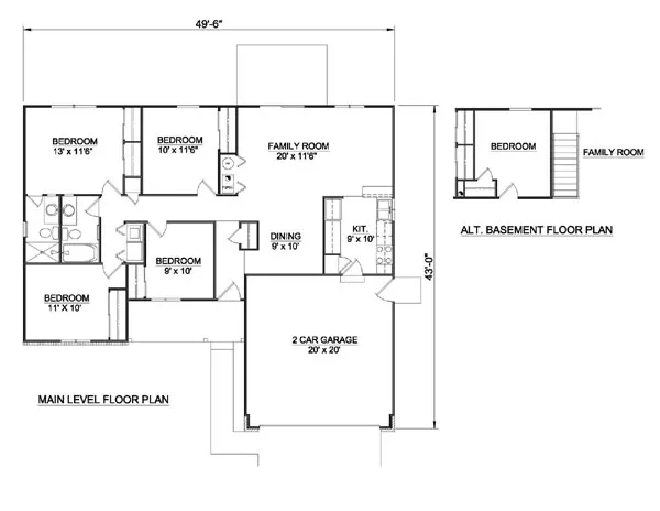 Main Floor Plan for House Plan #368101
