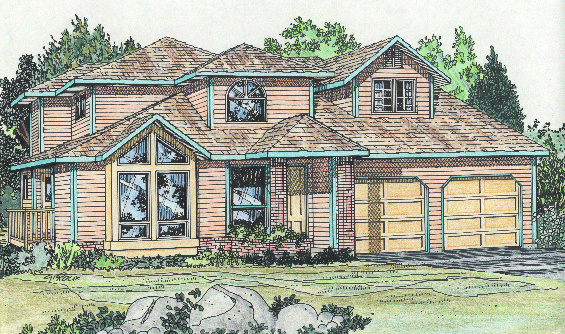 Full Rendering for House Plan #201090