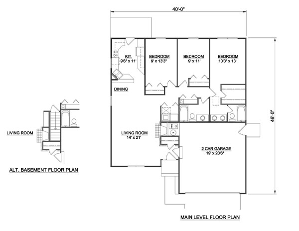 Main Floor Plan for House Plan #364201