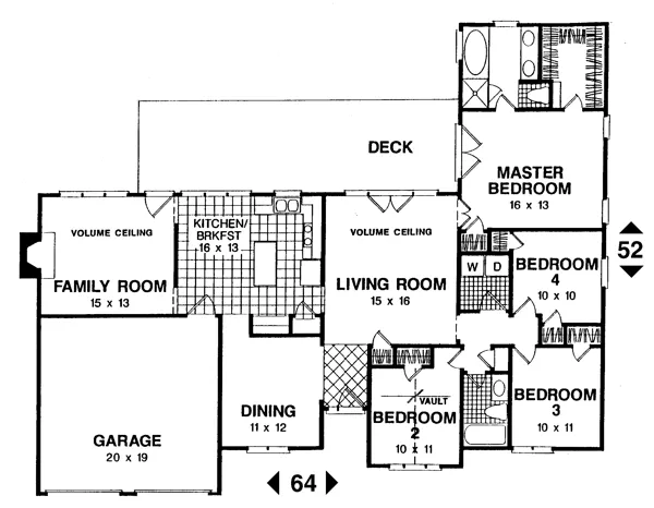 Main Floor Plan for House Plan #273181