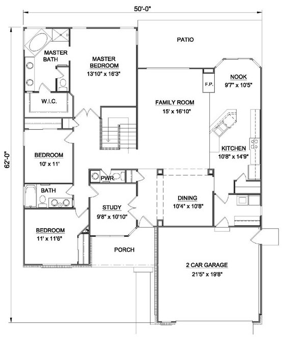 Main Floor Plan for House Plan #362002