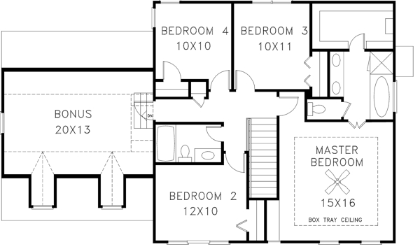 Second Floor Plan for House Plan #278091