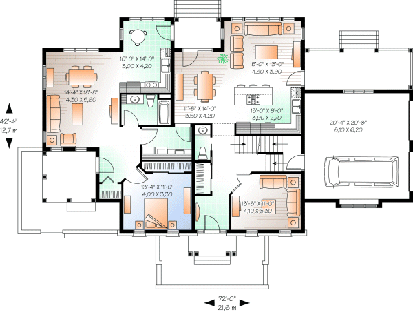 Main Floor Plan for House Plan #149303