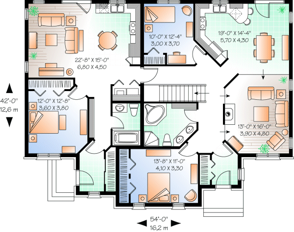 Main Floor Plan for House Plan #140403
