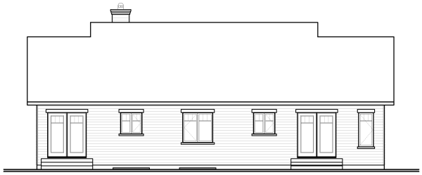 Rear Elevation for House Plan #140403