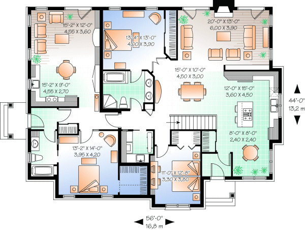 Main Floor Plan for House Plan #142403