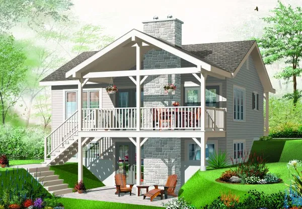 Rear Elevation for House Plan #145593