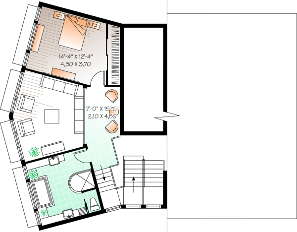 Second Floor Plan for House Plan #140593